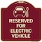 Signmission Reserved for Electric Vehicle W/ Graphic Heavy-Gauge Aluminum Sign, 18" x 18", BU-1818-23209 A-DES-BU-1818-23209 - alternate 1